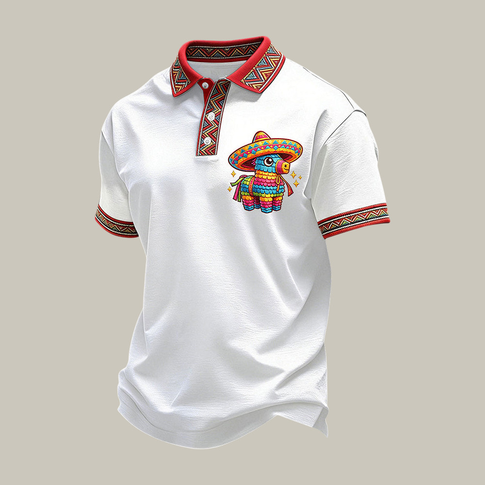 Cinco De Mayo Pinata Graphic Polo Shirt Cinco De Mayo 2026 Clothes Best Gift For Father