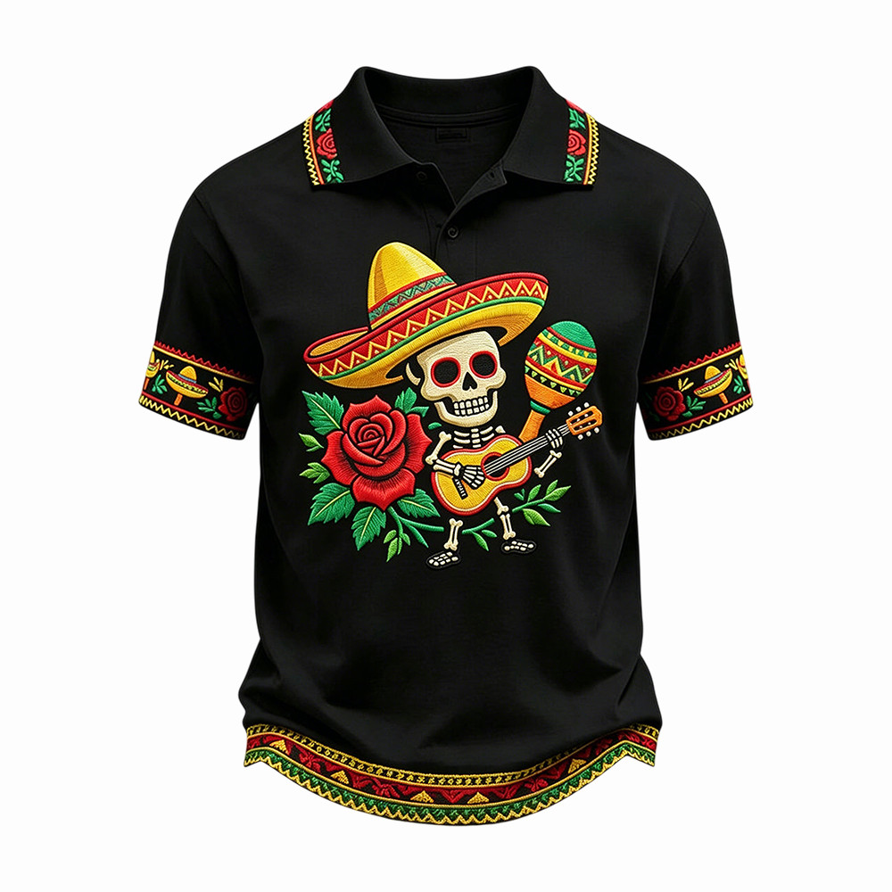 Cinco De Mayo Polo Shirt Funny Sombrero Skeleton Mexico Festival Apparel Best Gift Ideas