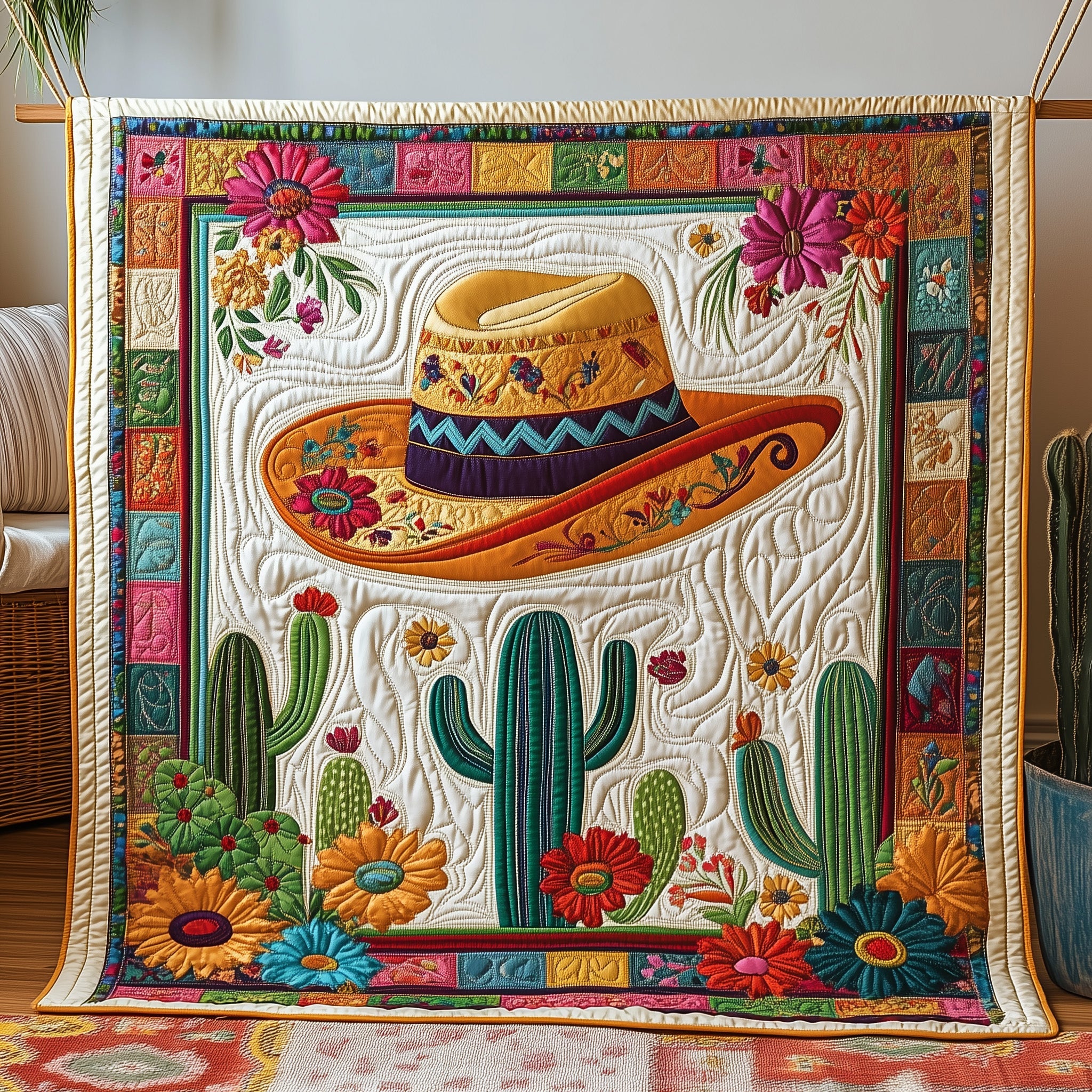 Cinco De Mayo Quilted Blanket Merchandise Throw BlanketMexican Gift Ideas