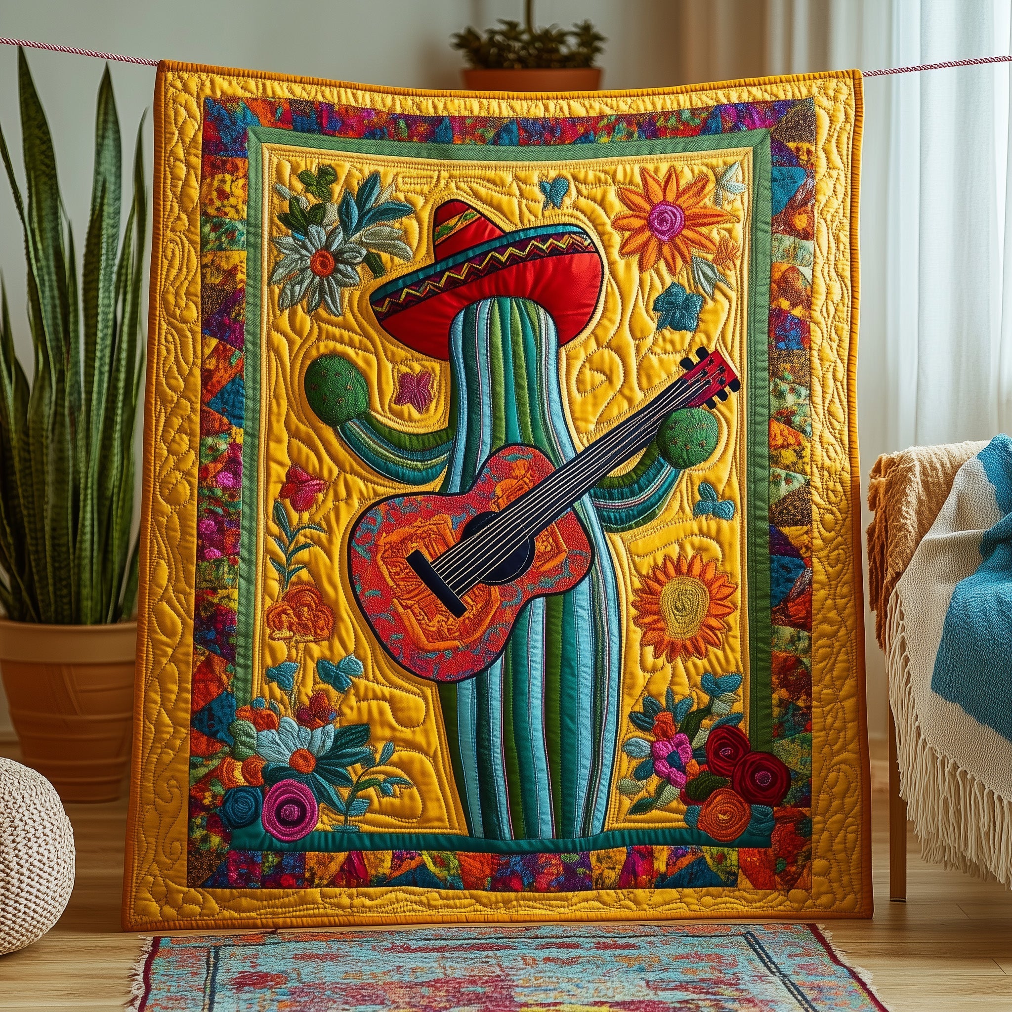 Cinco De Mayo Quilted Blanket Merchandise Throw BlanketMexican Inspired Gifts