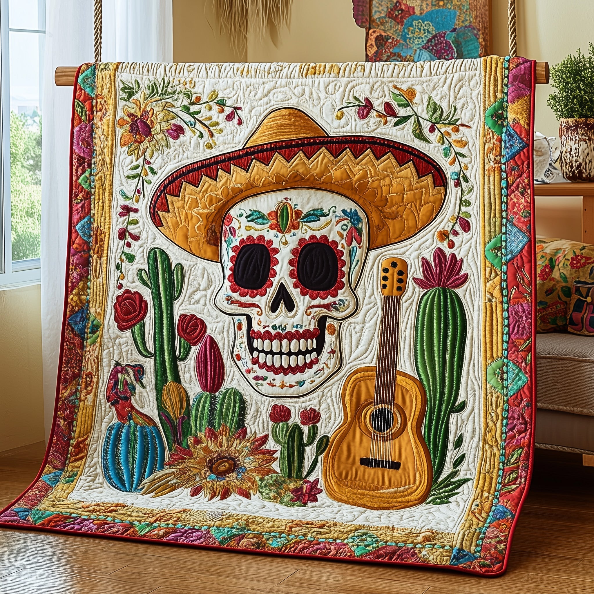 Cinco De Mayo Quilted Blanket Merchandise Throw BlanketMexican Style Gifts For Freinds