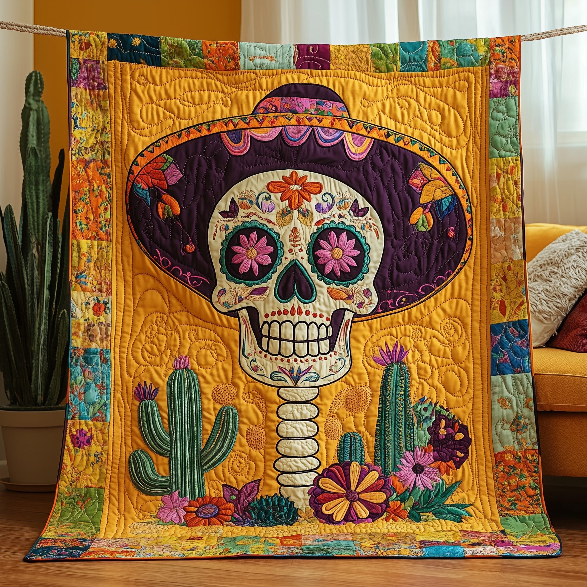 Cinco De Mayo Quilted Blanket Merchandise Throw BlanketMexican Themed Gifts