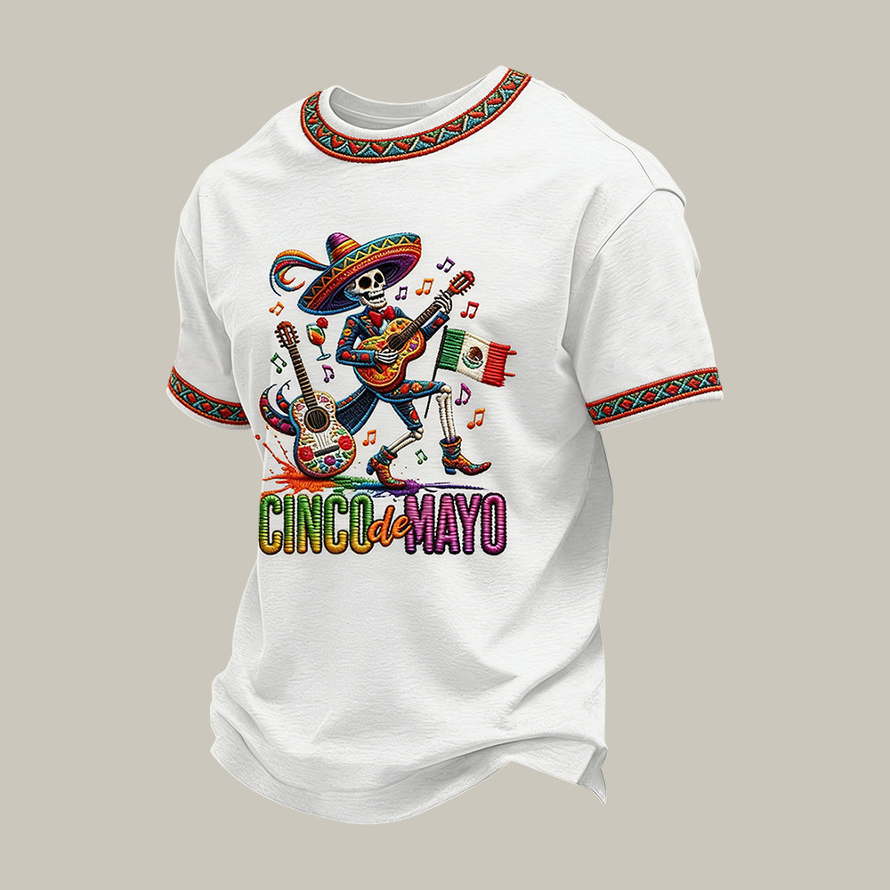 Cinco De Mayo Singing Skeleton T-Shirt Cinco De Mayo 2026 Merch Good Gift For Brothers