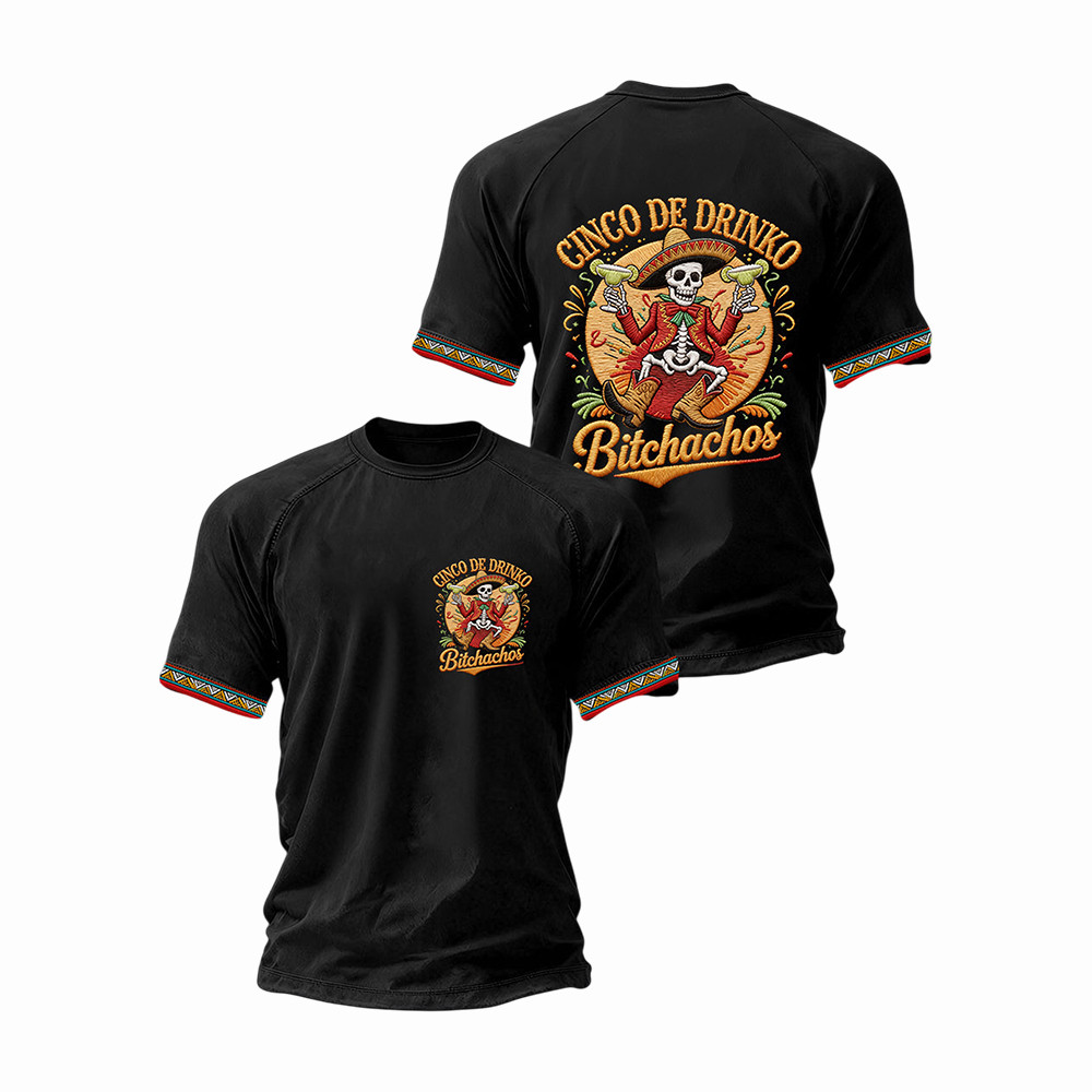 Cinco De Mayo Skeleton Art T-Shirt Mexican American Culture Shirt Present For Husband