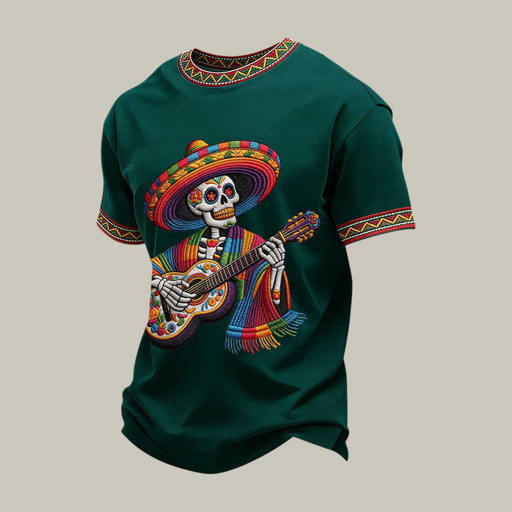 Cinco de Mayo Skeleton Graphic T-Shirt Mexican Pride Clothes Best Gift For Men