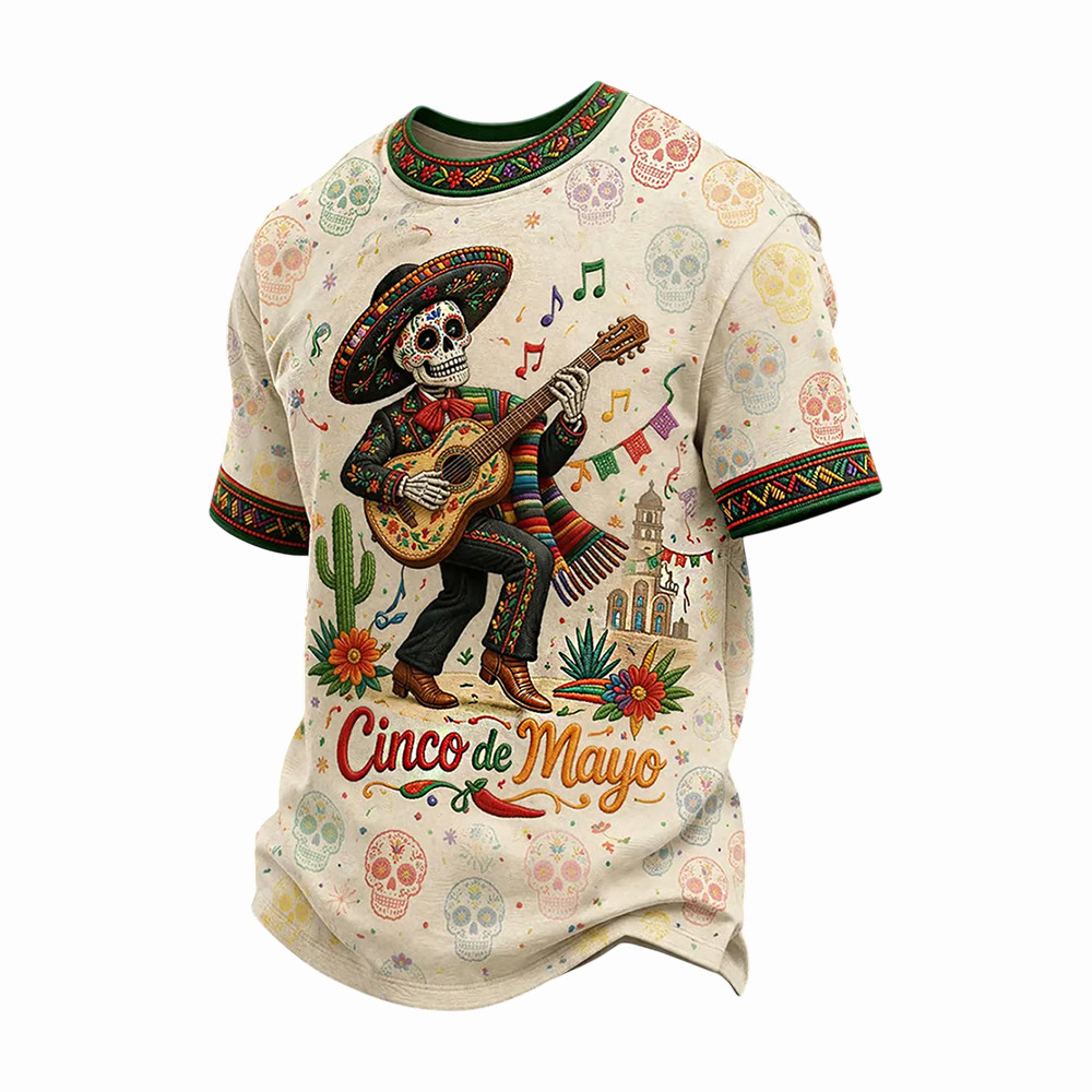 Cinco De Mayo Skeleton Guitar Player Shirt Festival Apparel Mexican Gift Ideas