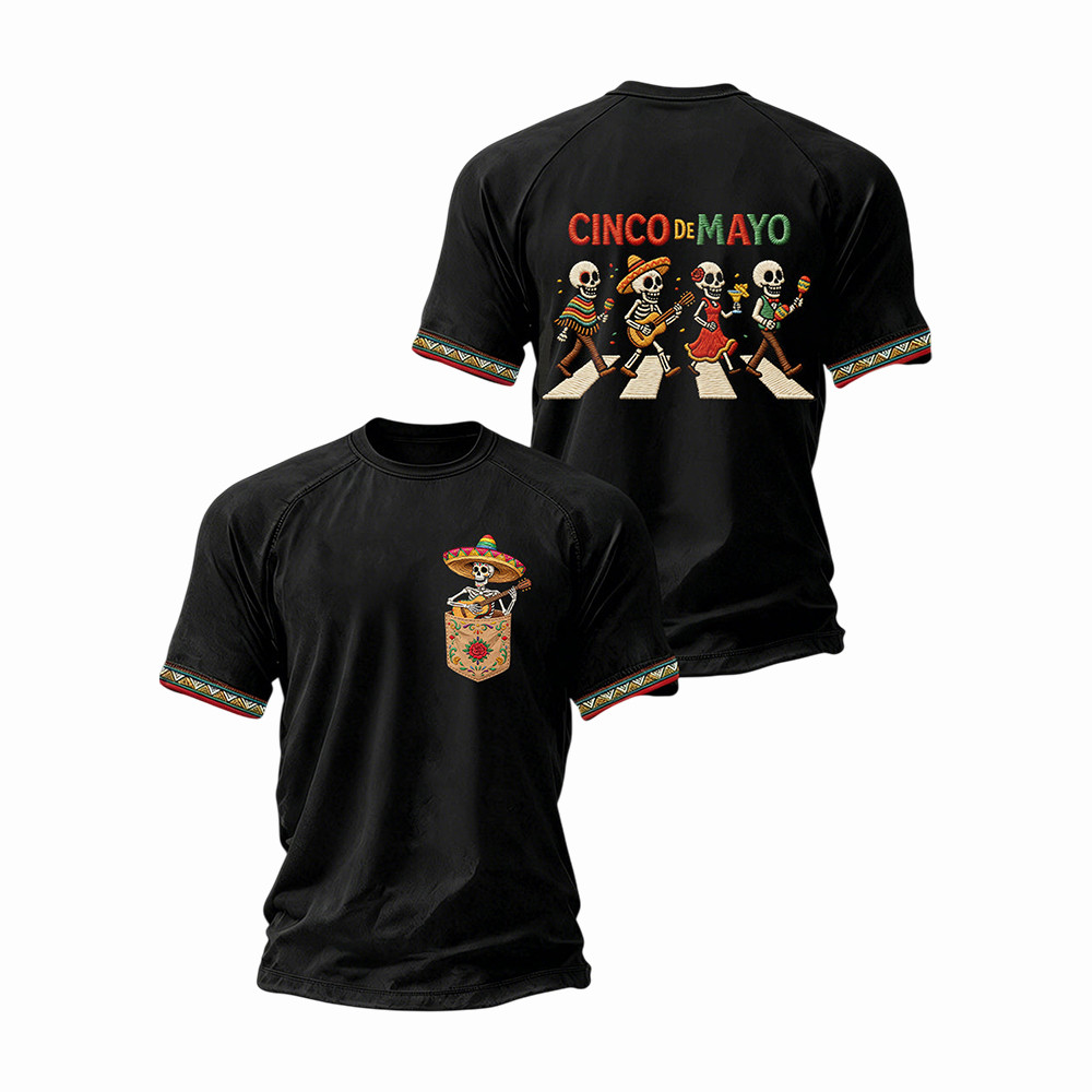 Cinco De Mayo Skeleton T-Shirt Mexico Festival Clothing Cool Gift For Mexican