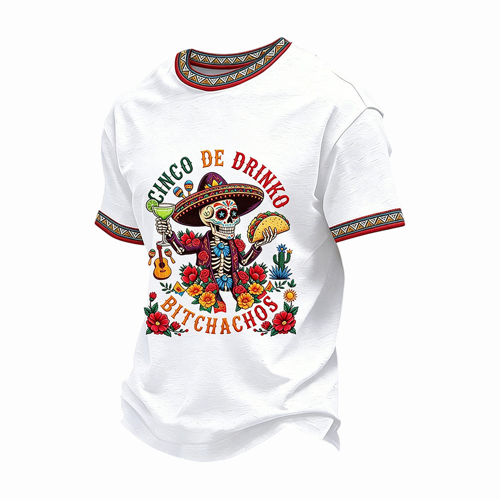 Cinco De Mayo Skeleton Taco T-Shirt Cinco De Drinko Bitchachos Shirt Mexican Gift Ideas