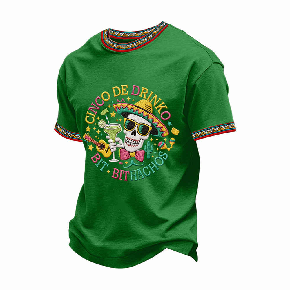 Cinco De Mayo T-Shirt Cinco De Drinko Bit Bitchachos Funny Skeleton Shirt Gifts For Latinos