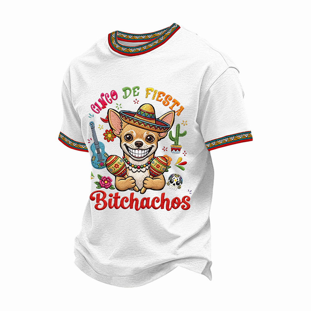 Cinco De Mayo T-Shirt Cinco De Fiesta Bitchachos Funny Chihuahua Shirt Latinos Gift Ideas