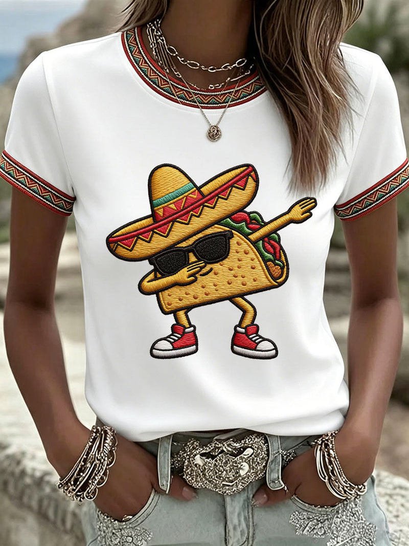Cinco De Mayo Taco Graphic T-Shirt Funny Taco Tuesday Shirt Mexican Pride Gift For Her