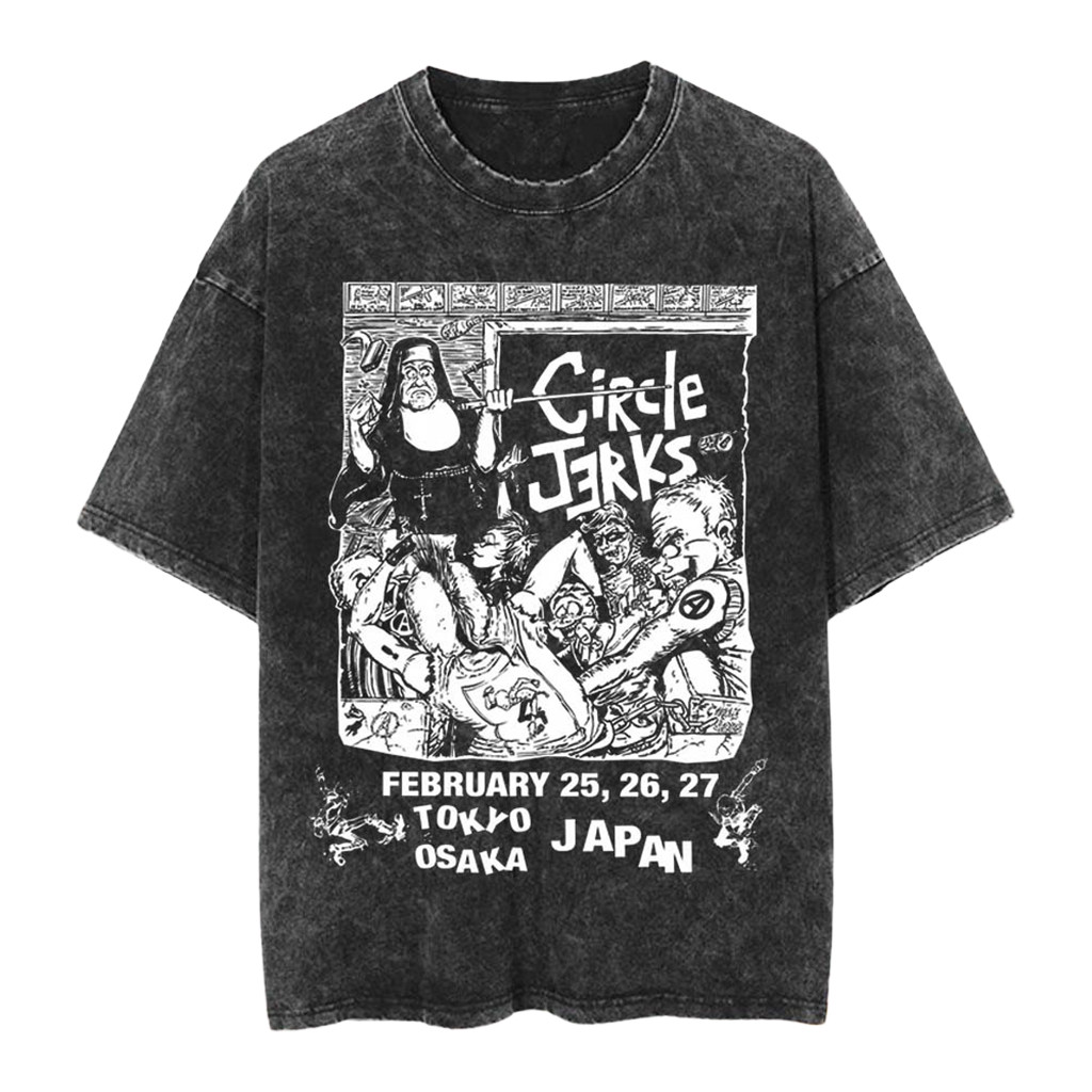 Circle Jerks Japan Tour 2026 Merch Classroom Mineral Wash T-Shirt Circle Jerks Merch Fan Gifts