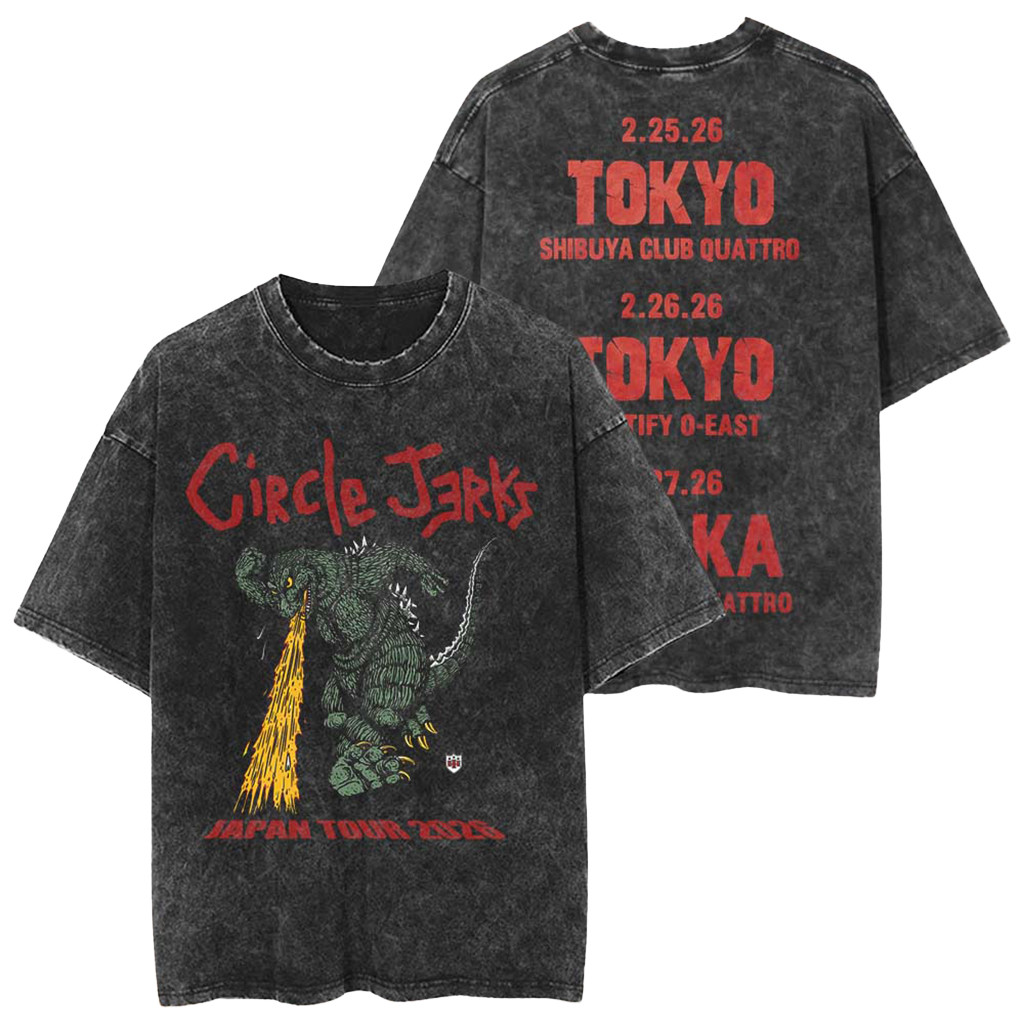 Circle Jerks Japan Tour 2026 Shirt Godzilla With Dates T-Shirt Circle Jerks Merch Fan Gifts