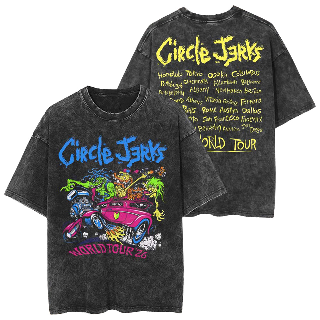 Circle Jerks Pizz Hot Rod 2026 World Tour T-Shirt Circle Jerks Merch Gifts For Band Fans