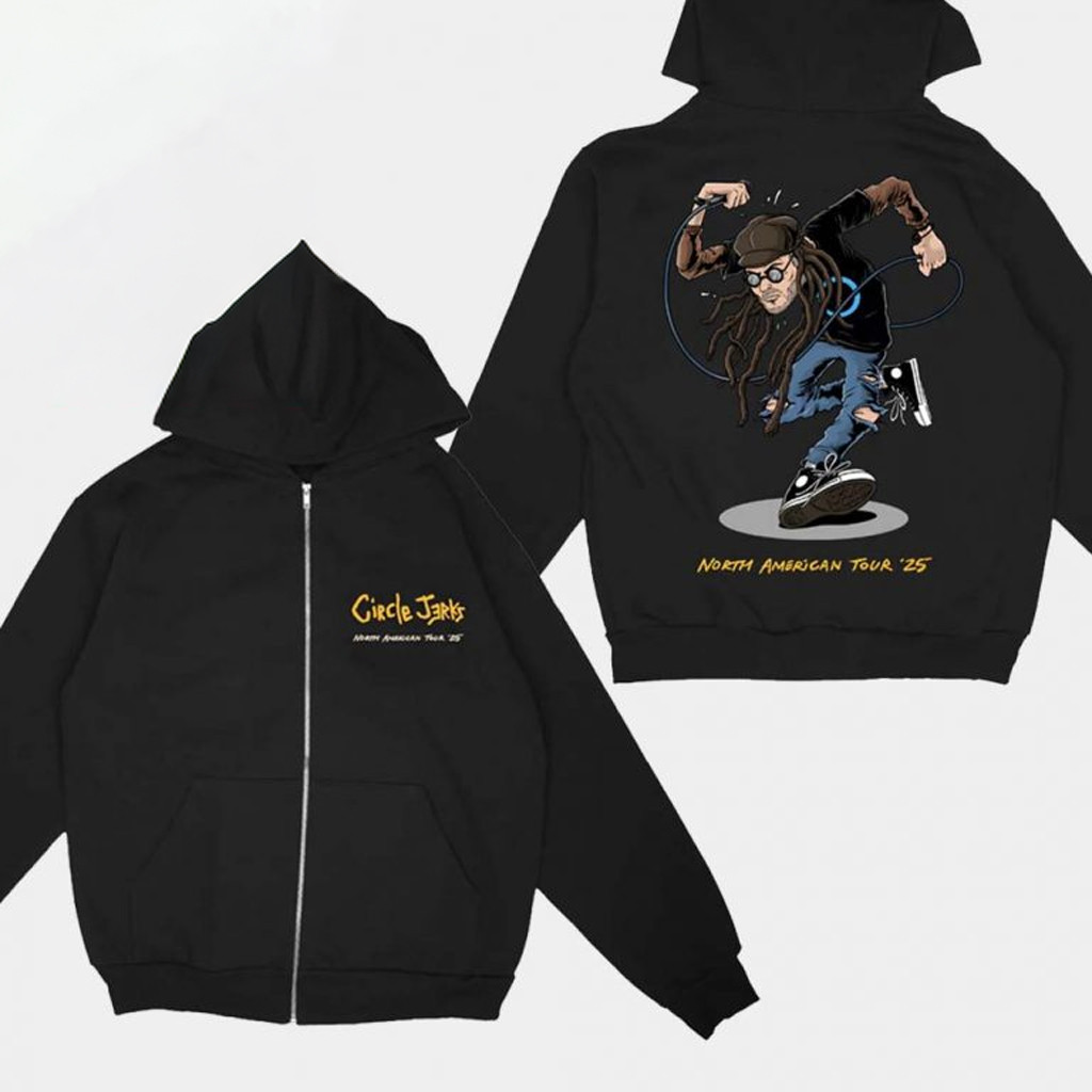 Circle Jerks Skank Man 2025 North America Tour Dates Zip Hoodie Circle Jerks Merch Fan Gifts