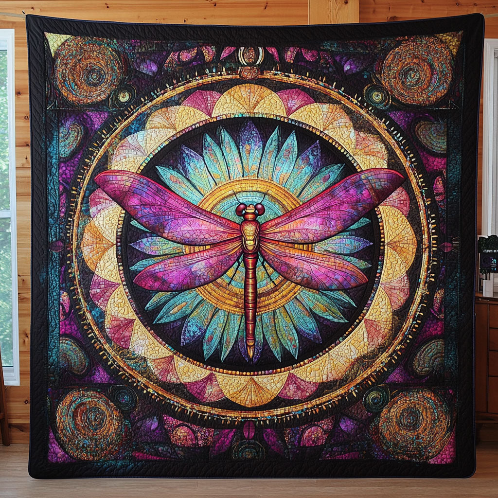 Circle Mandala Quilt Blanket Dragonfly Throws Birthday Gifts For Dragonfly Lovers