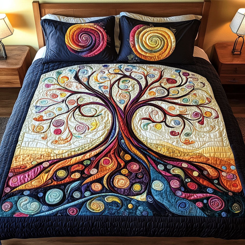 Circle Of Life Quilted Bedding Set Perfect Bedroom Gift Set to Show You Care