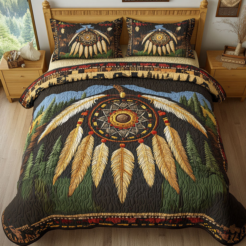 Circle of Peace Quilted Bedding Set Christmas Duvet Cover Great Native American Presents