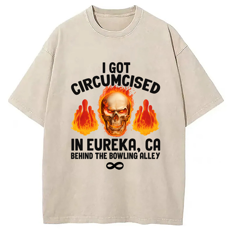 Circumcised Bowling Oddly Funny Meme Washed T-Shirt Classic Graphic Fashion Tee Gifts For Sister