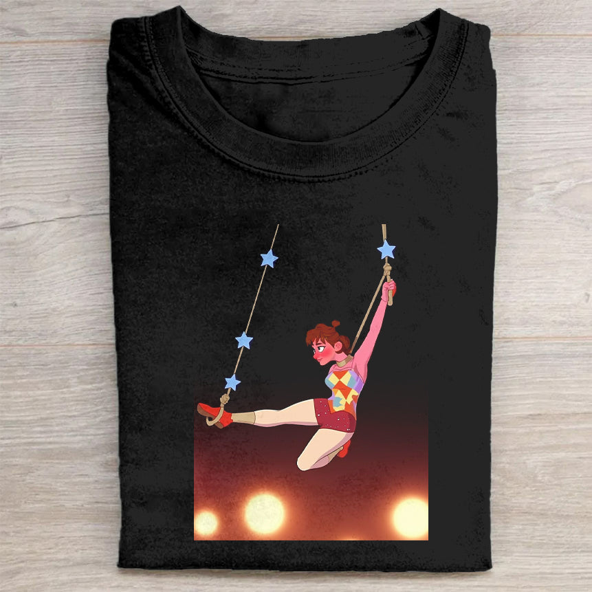 Circus Performer Art Print Men_s Casual Short Sleeve T-Shirt Creative Merch Best Gift For Fashion Lovers