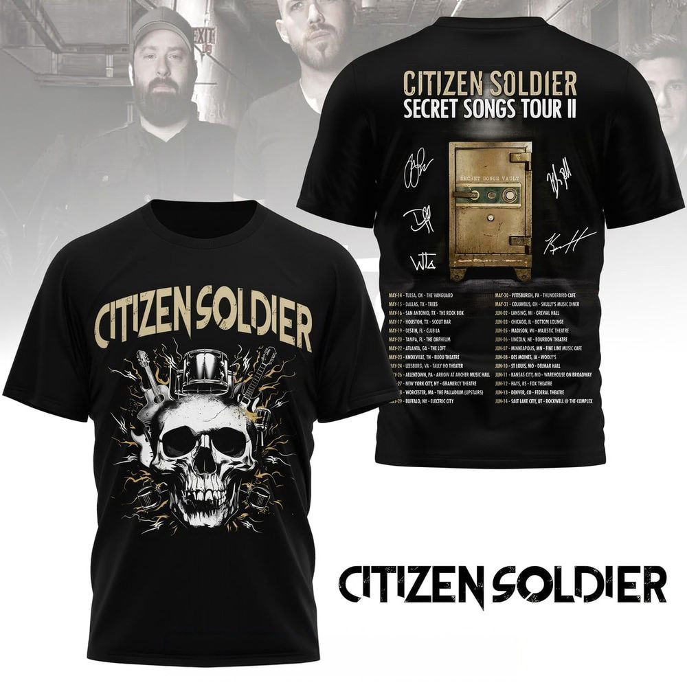 Citizen Soldier Secret Songs Tour II T-Shirt Citizen Soldier Merch Gifts For Rock Band Fans