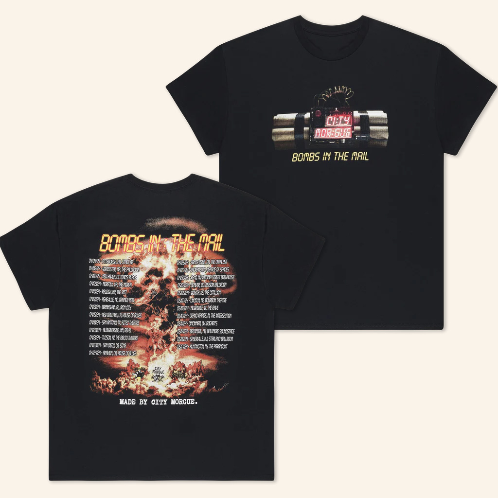 City Morgue Merch Bombs In The Mail Tour Bomb T-Shirt Gifts For Hip Hop Fans