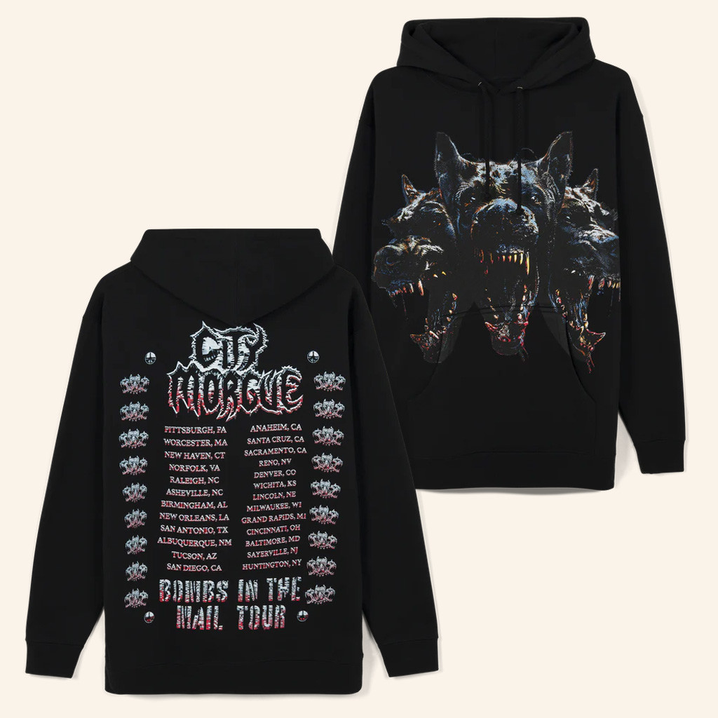 City Morgue Merch Bombs In The Mail Tour Dog Hoodie Gifts For Hip Hop Fans