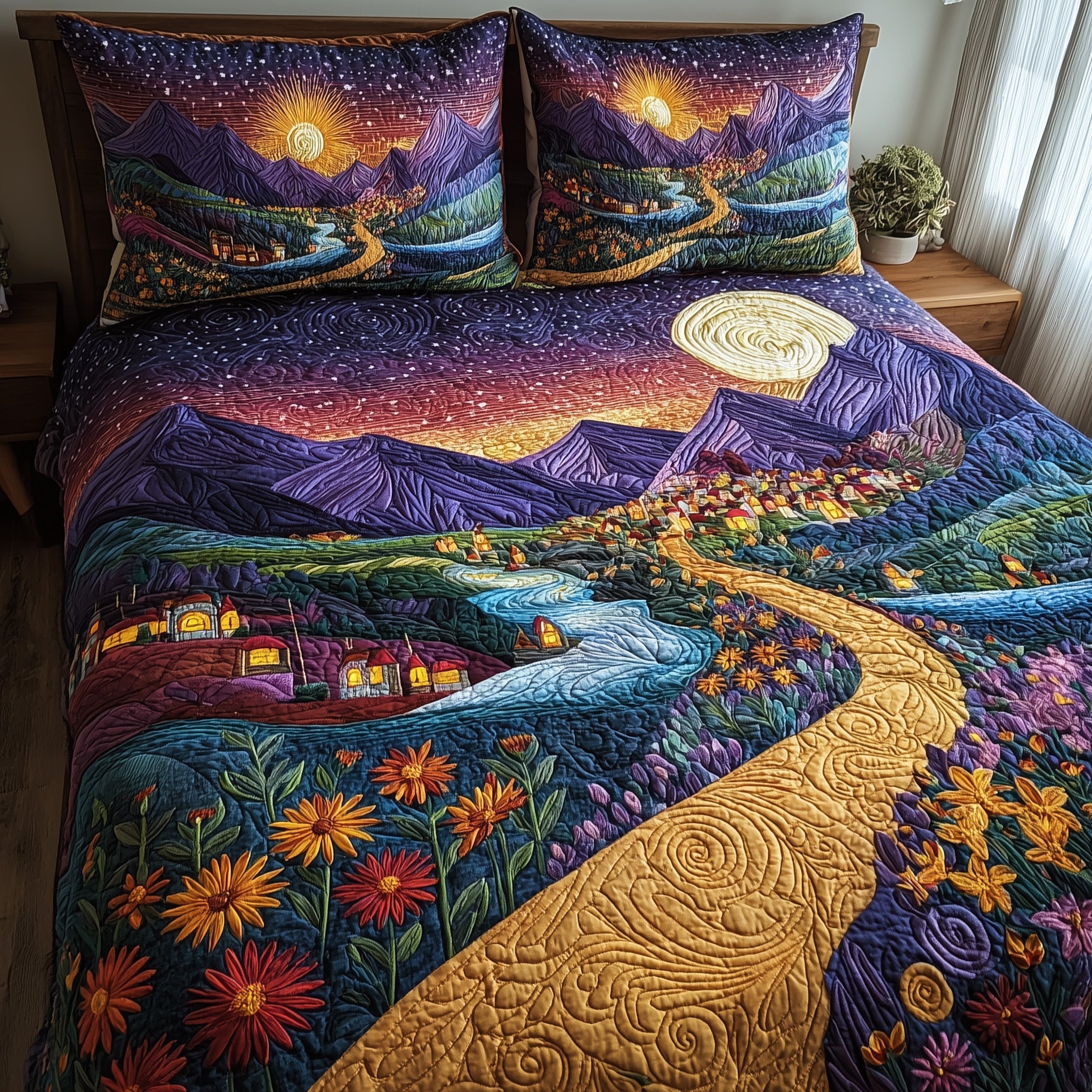 City Of Starlight Quilted Bedding Set All-Season