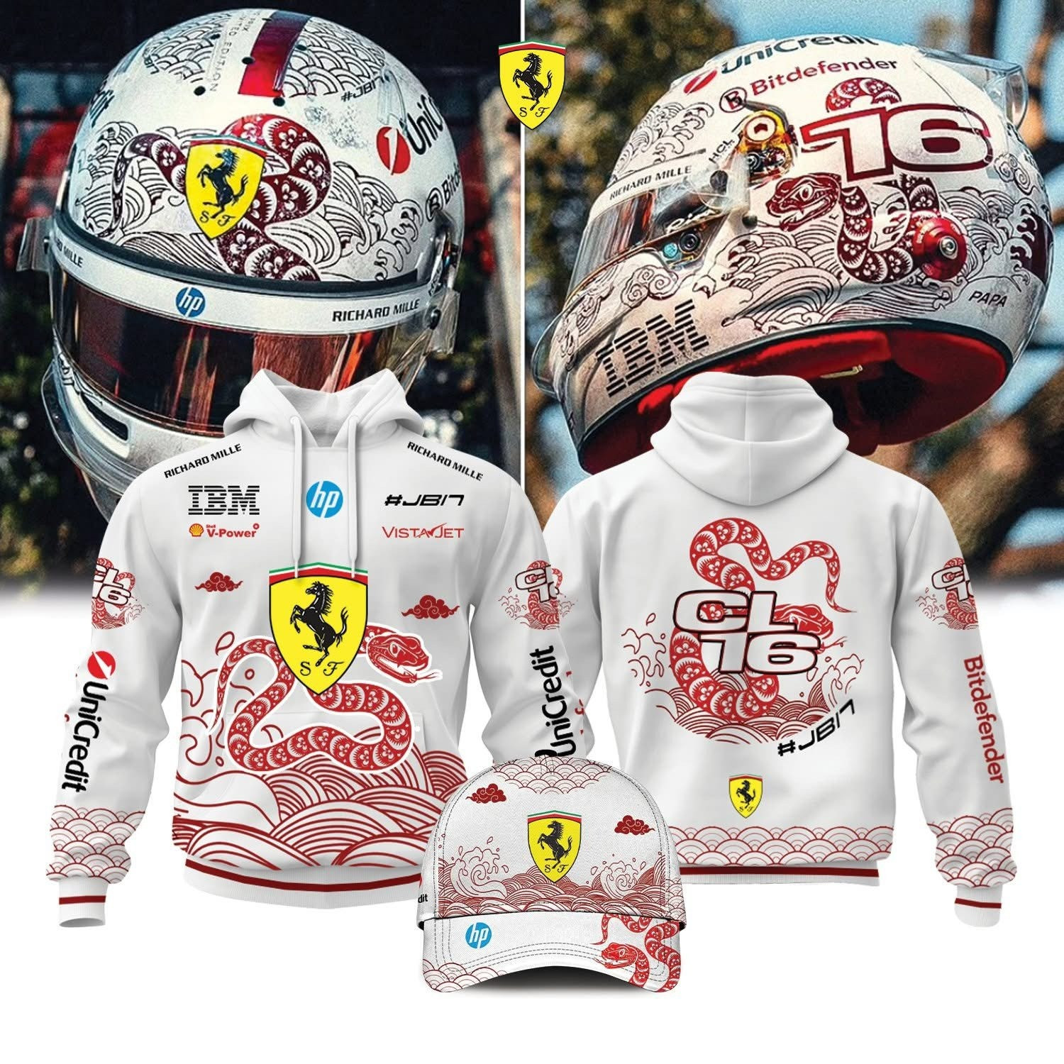 CL16 Ferrari Team Racing Hoodie Gifts For Motorcycle Lovers