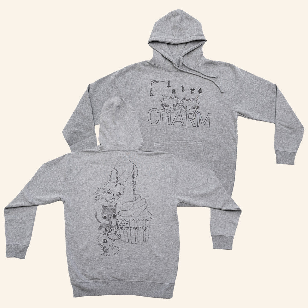 Clairo Charm Merch Charm Anniversary Hoodie Grey Gifts For Best Friends Clairo Charm Merch Charm Anniversary Hoodie Grey Gifts For Best Friends