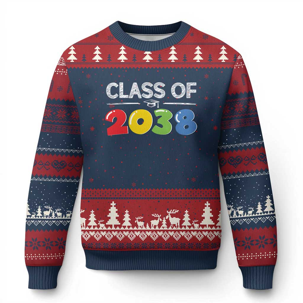 Class of 2038 Ugly Christmas Sweater Grow With Me Xmas Clothing Gift For Friend