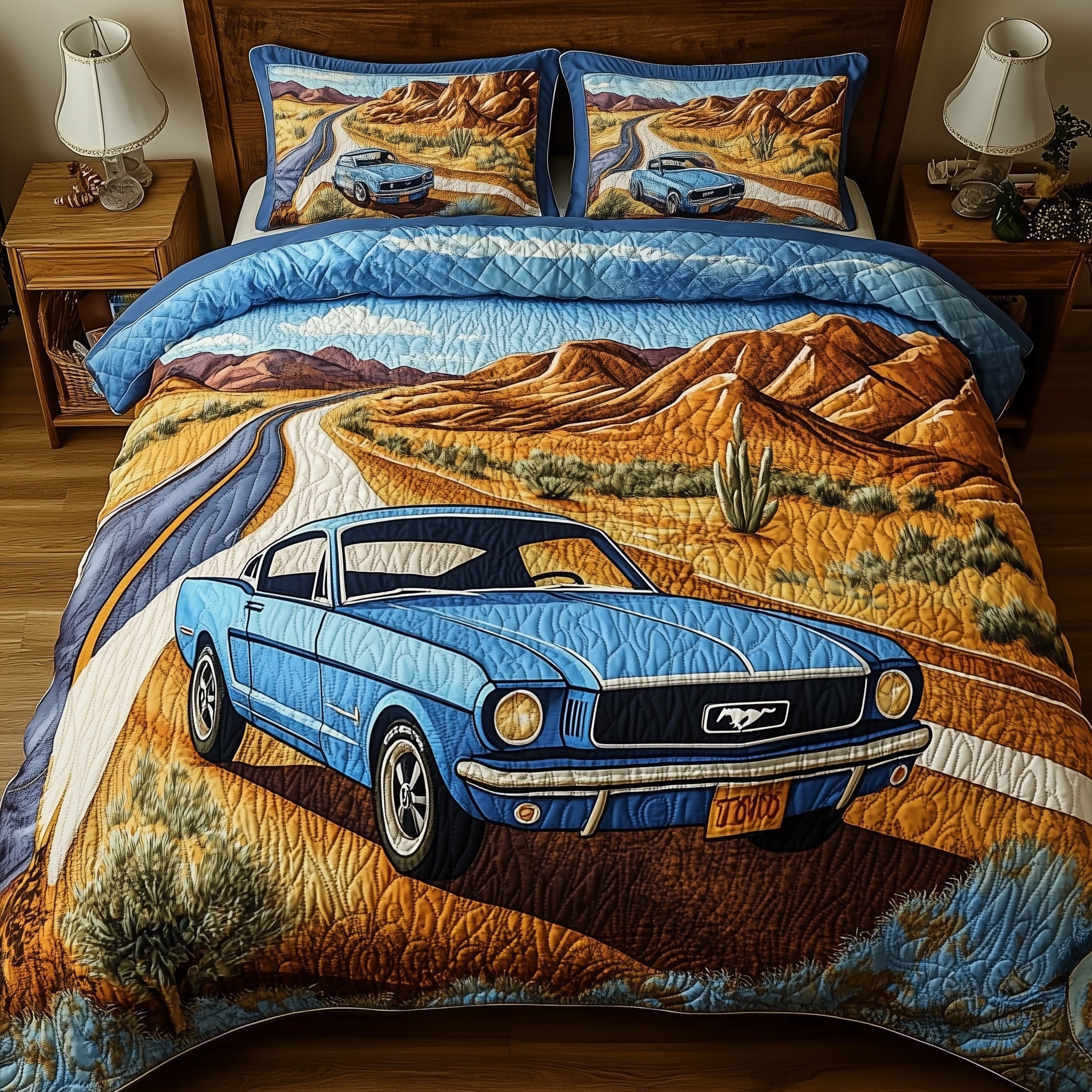 Classic Car Quilted Bedding Set Duvet Cover Merchandise Best Housewarming Gifts