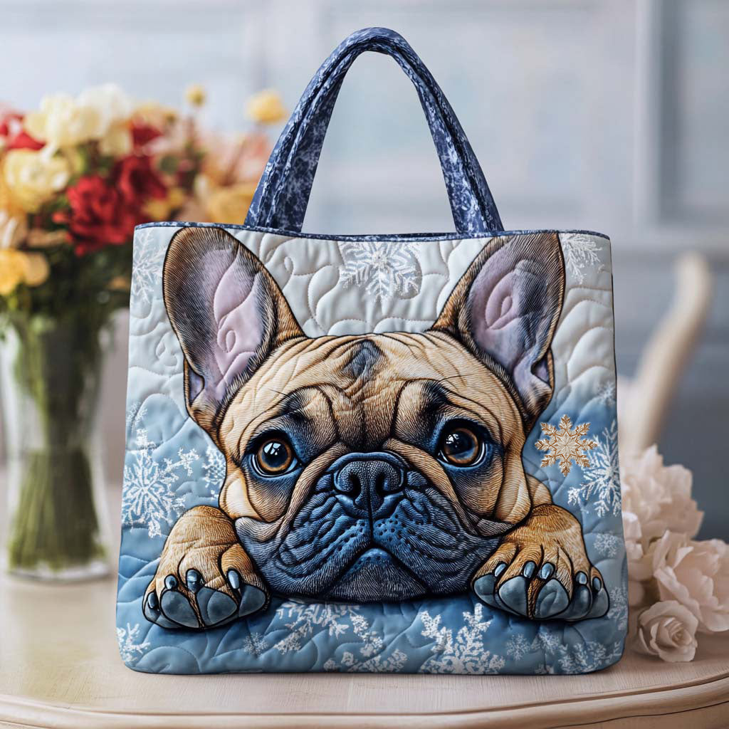 Classic Frenchie Quilted Tote Bag Best Presents For Dog Lovers