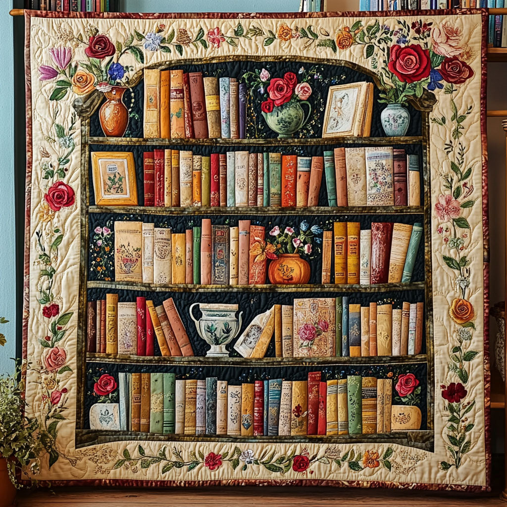 Classic Library Escape Quilted Blanket Cute Throw Blanket Cool Gifts For Book Lovers