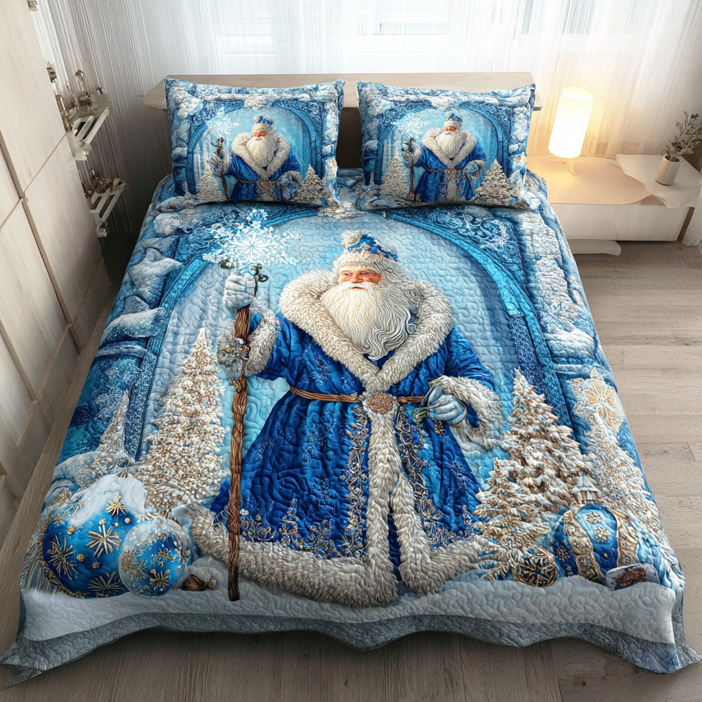 Classic North Santa Quilted Bedding Set Holiday Duvet Cover Set Best Christmas Gift Ideas 