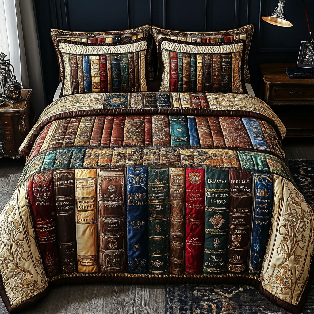Classic Novel Escape Quilted Bedding Set Best Bedspread Set Gifts For Readers