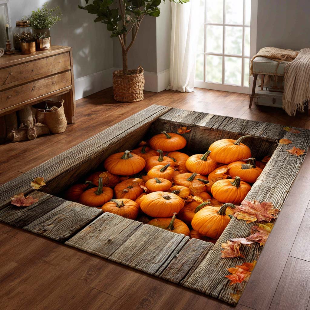 Classic Pumpkin Nest Area Rug Indoor Outdoor Rugs Best Family Christmas Gifts