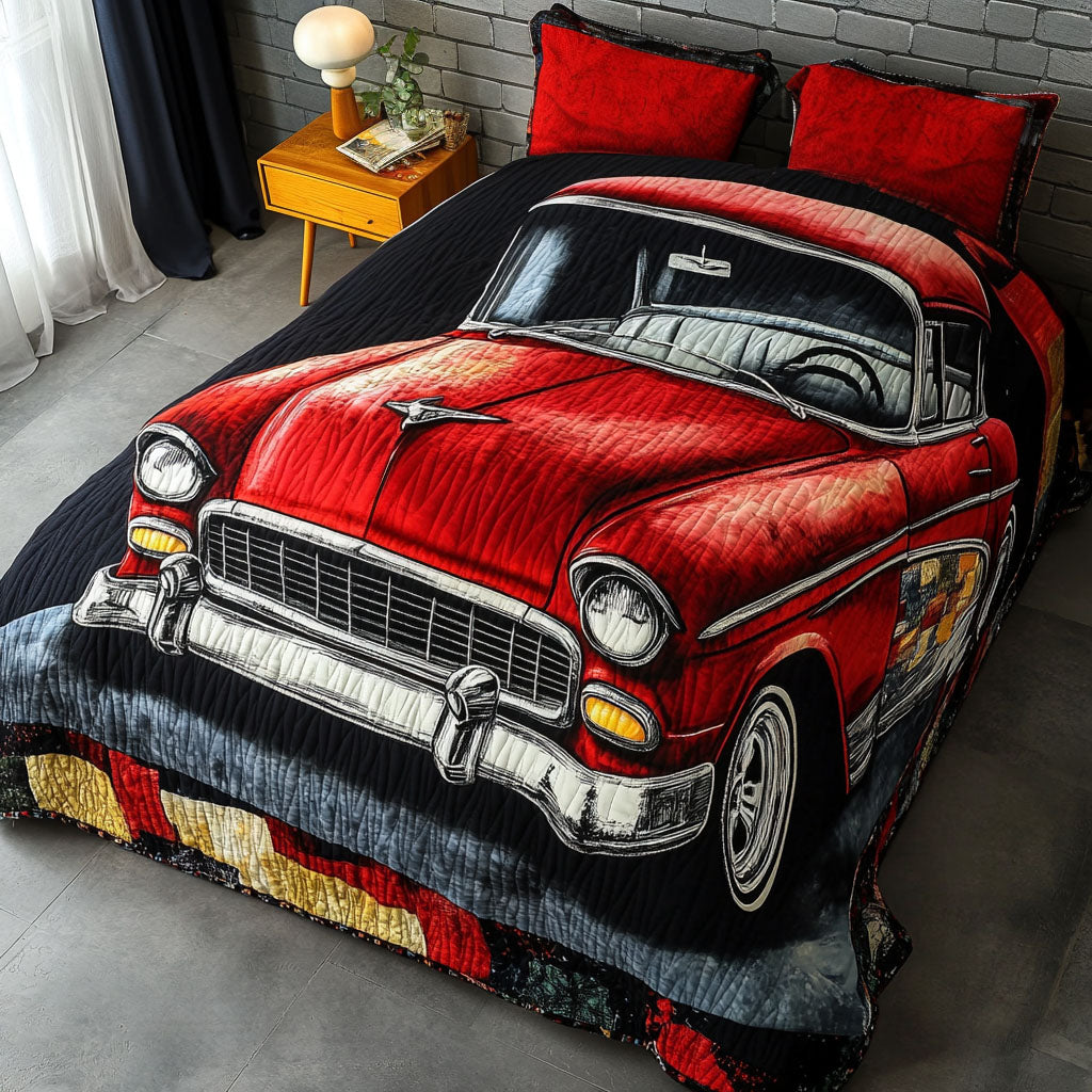 Classic Red Racer Quilted Bedding Set Bed Room Decoration Hippie Christmas Gift Ideas