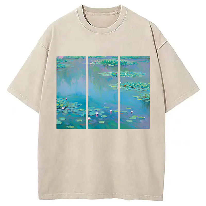 Claude Monet Water Washed T-Shirt Classic Graphic Fashion Tee Gifts For Best Friend