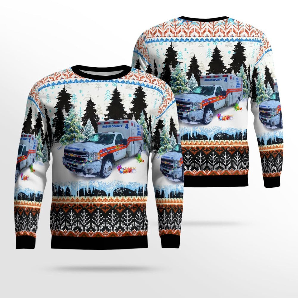 Clayton Georgia Rabun County Emergency Medical Services AOP Ugly Sweater Xmas Unisex Sweater Christmas Gifts For Men Women