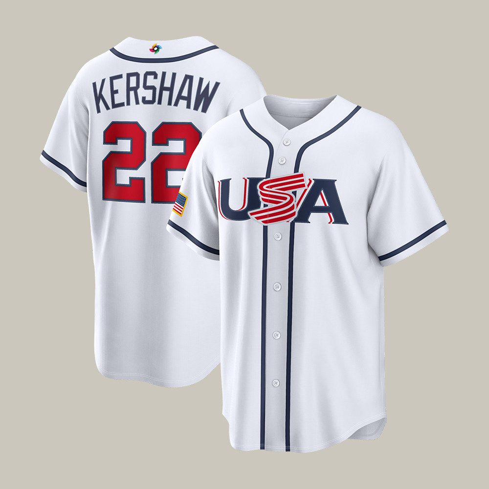 Clayton Kershaw USA World Baseball Classic 22 Jersey Team USA Baseball Merch Gift For Fans