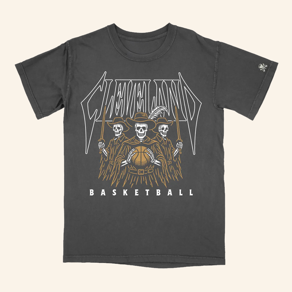 CLE Clothing Co Merch Cleveland Basketball Skeletons T-Shirt Christmas Ideas For Boyfriend CLE Clothing Co Merch Cleveland Basketball Skeletons T-Shirt Christmas Ideas For Boyfriend