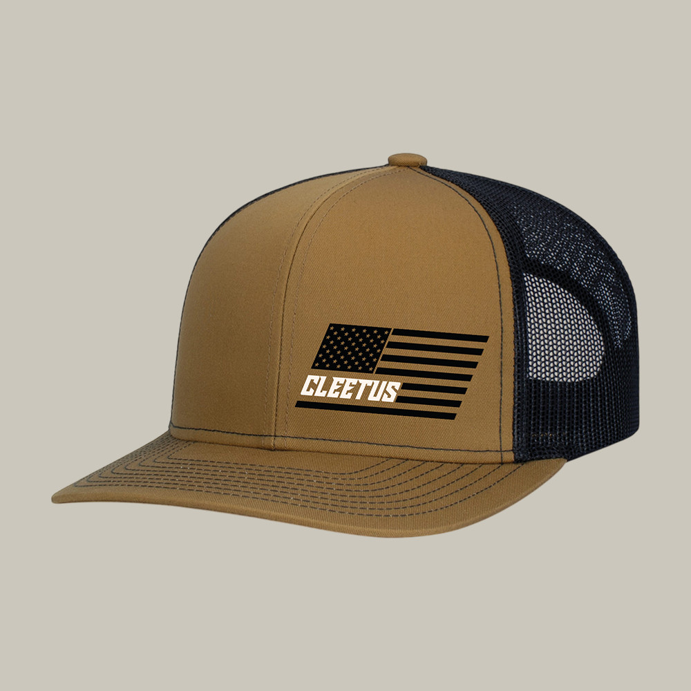 Cleetus American Flag Graphic Snapback Trucker Hat Cleetus McFarland Merch Cool Gift For Fans