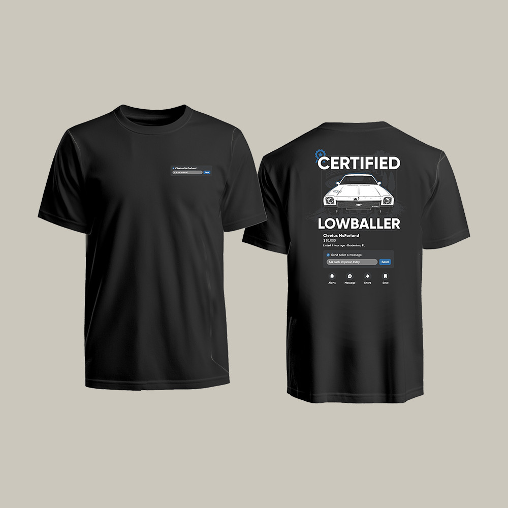 Cleetus Certified Lowballer T-Shirt Car Graphic Cleetus McFarland Merch Fan Gift For Him