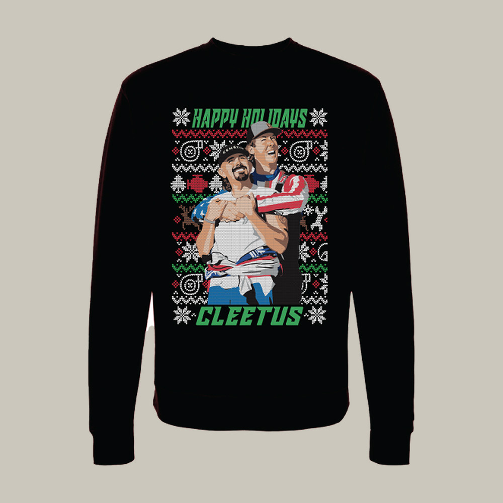 Cleetus Happy Holidays Ugly Christmas Sweater Cleetus McFarland Apparel Cool Gift For Racer Fan Lovers