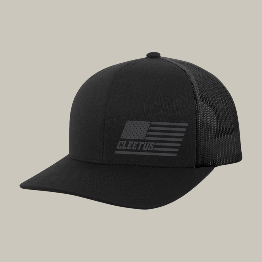 Cleetu's Machine Flag Asphalt Snapback Trucker Hat Cleetu's McFarland Trucker Cap Present