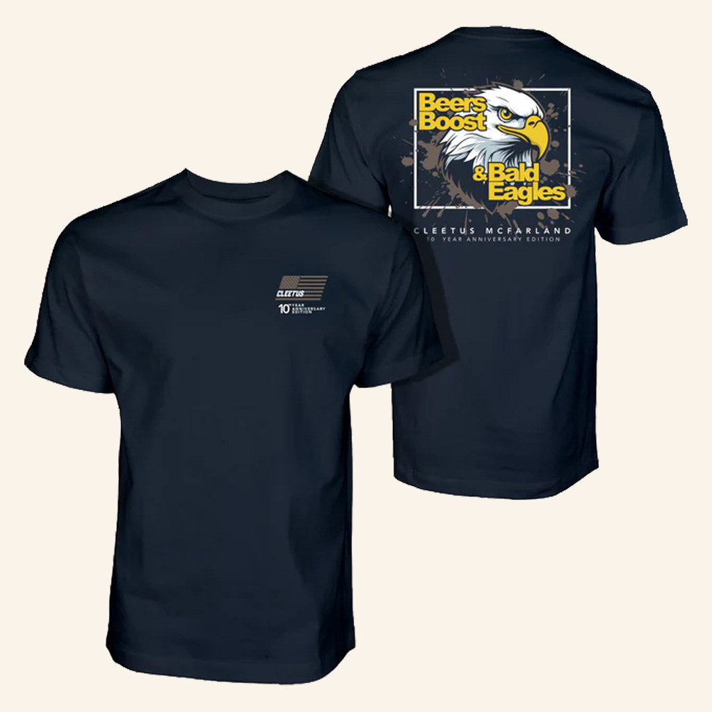 Cleetus McFarland Merch Cleetus Beer Boost And Bald Eagles Shirt Xmas Gifts For Him