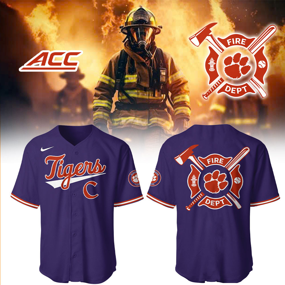 Clemson Baseball x Firefighter Appreciation Night Jersey Unique Baseball Gifts