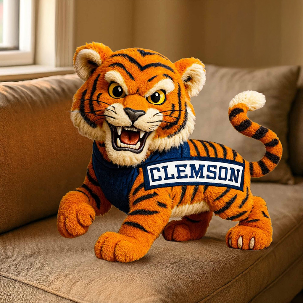 Clemson Football Spirit Mascot Plush Pillow Game Day Room Decor Christmas Gifts For Husband