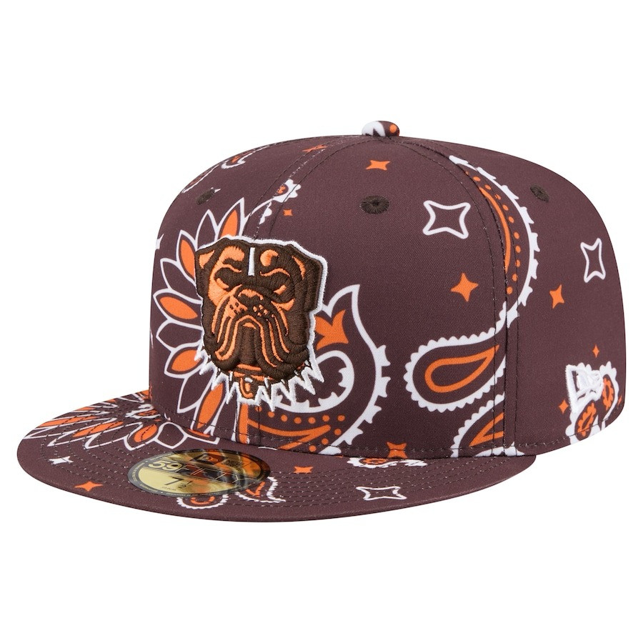 Cleveland Browns Hat New Era Paisley 59FIFTY Fitted Hat Merchandise Gifts For Football Fans